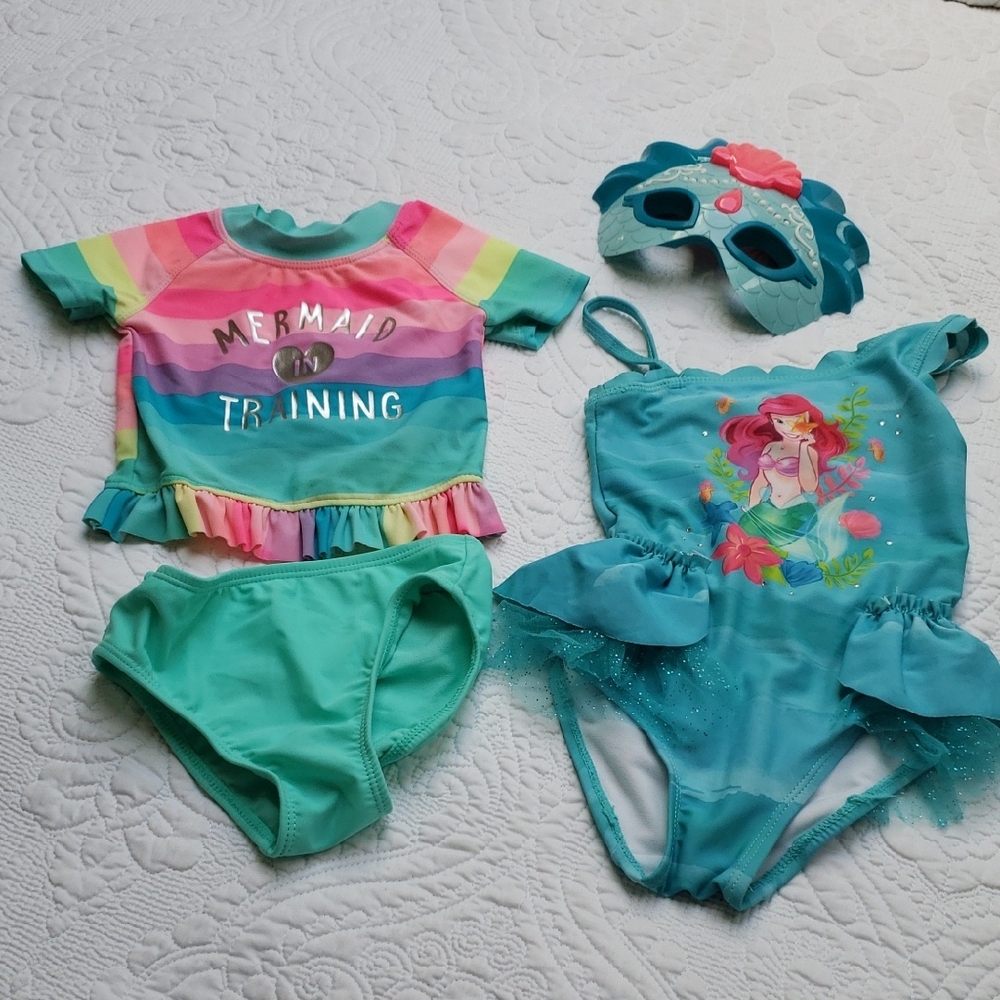Mermaid Themed Bathing Suits & Mask.